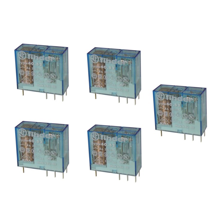 5 Elettrico relè finder 40,52 serie 250v 12v 8a (5mm) rlf4052 9012 finder - 3