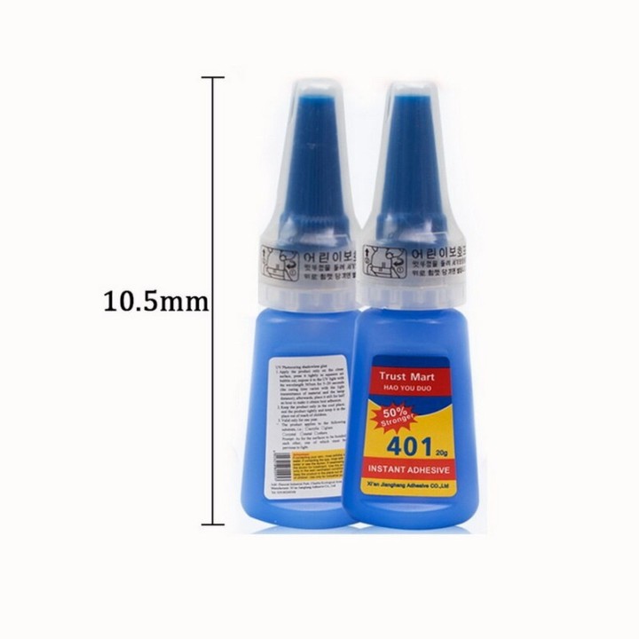 Pegamento instantáneo 401 20gr cianoacrilato transparente para plástico pvc cuero madera cerámica