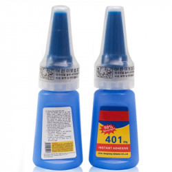Colle instantanée 401 20gr cyanoacrylate transparente pour plastique pvc cuir bois ceramique