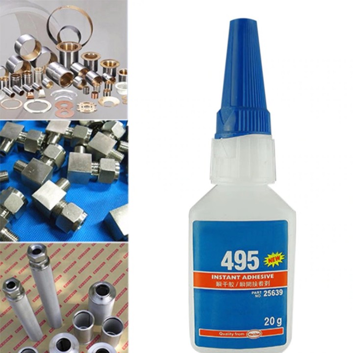Pegamento instantáneo 20gr cianoacrilato para fibra piedra metal cerámica madera papel cuero vidrio