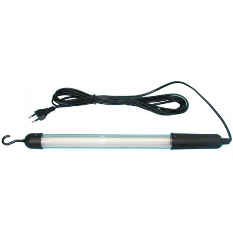 Lampada elettrica portatile fluorecente 8w 220v hermetico + 5 metri cavo per garage negozio casa velleman perel - 1