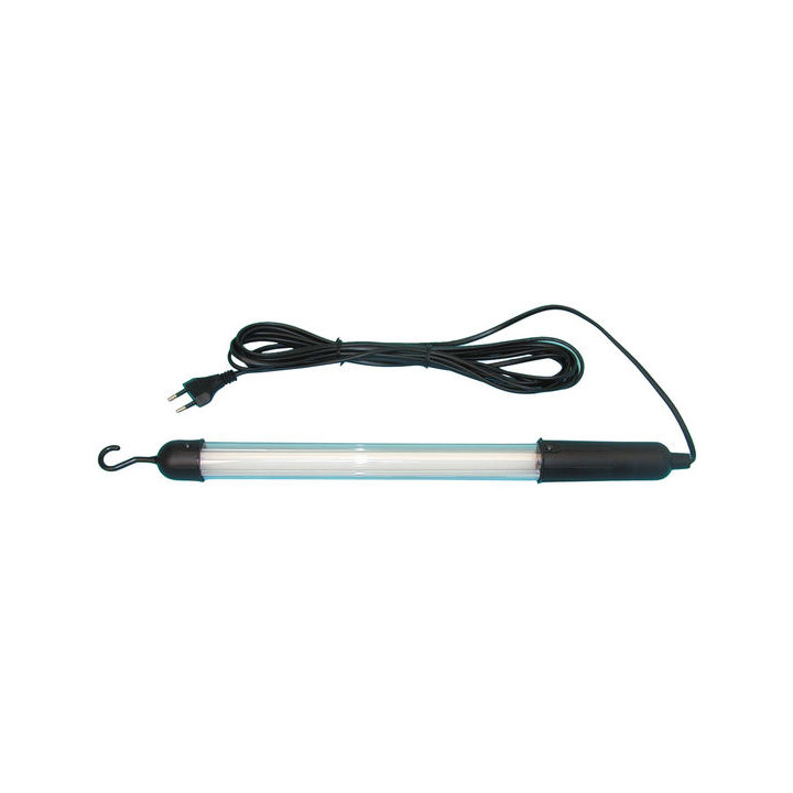 Lampara electrica portatil fluoreciente 8w 220v hermetico + 5 metros cable para cochera tienda casa velleman perel - 1