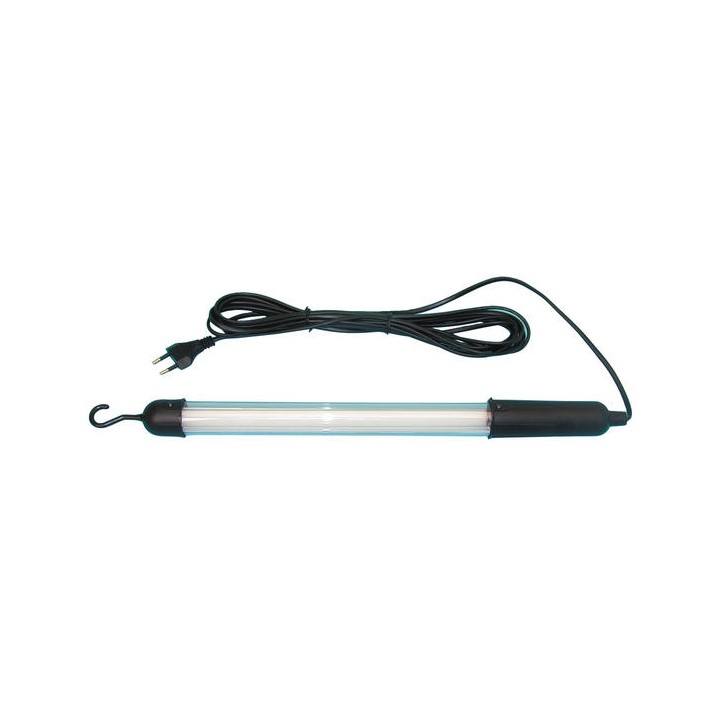 Lampara electrica portatil fluoreciente 8w 220v hermetico + 5 metros cable para cochera tienda casa velleman perel - 1