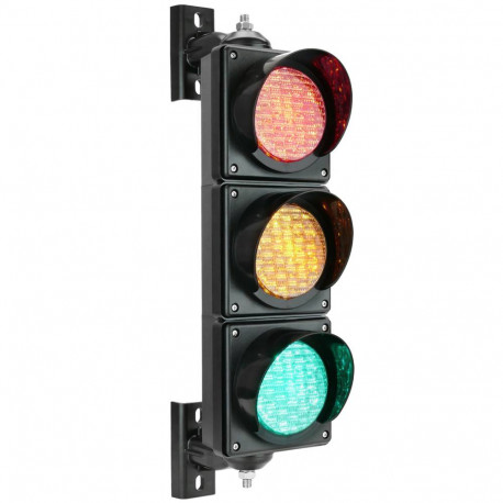 Semaforo per interni ed esterni IP65 3 x 100mm 12-24V con LED arancio-verde e rosso