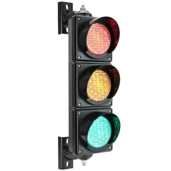 Semáforo para interior y exterior IP65 3 x 100mm 12-24V con LEDs naranja-verde y rojo