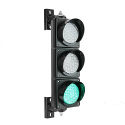 Semaforo per interni ed esterni IP65 3 x 100mm 12-24V con LED arancio-verde e rosso