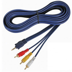 Audio video cable 4p male jack 3.5mm to 3 x rca male, 5m velleman - 1