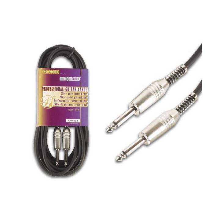 Professionelles gitarrenkabel 6.35mm metallstecker auf 6.35mm metallstecker (5m) velleman - 1