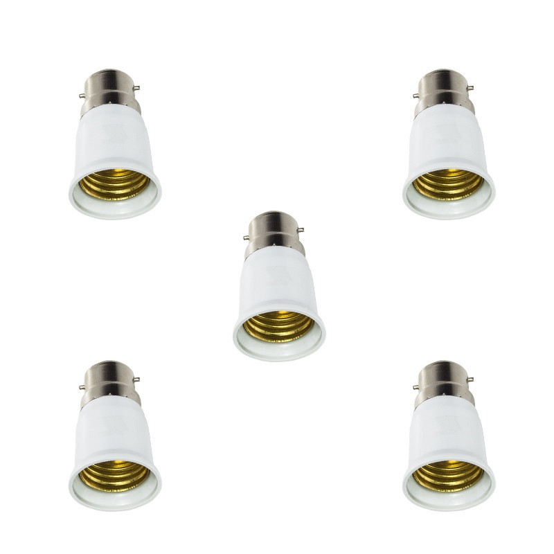 Led Light Bulbs Lamp Fittings Base Socket Adapter B22 to E27 Lamp Holder Converter 5 Pack 