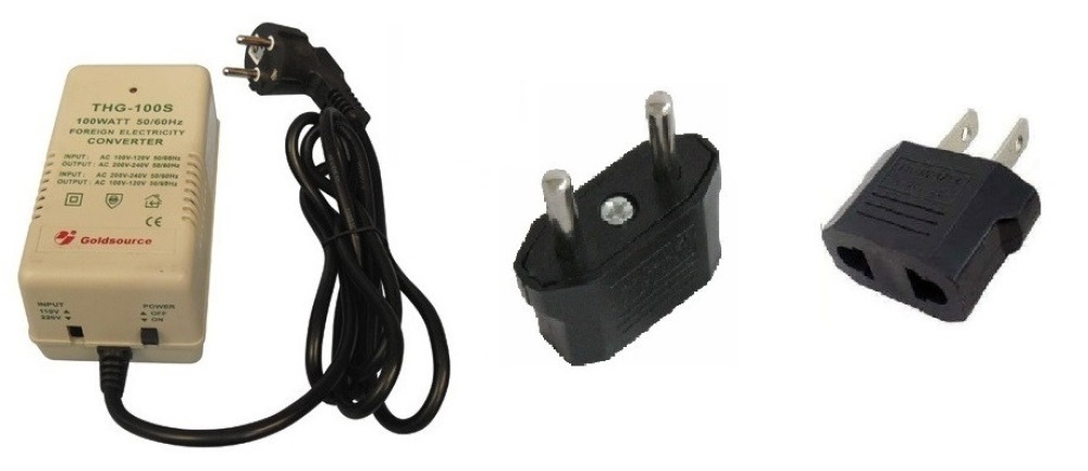 Spannungswandler 220 110vac 100w 220 110 220v 110v + 2 Adapter jr international - 1