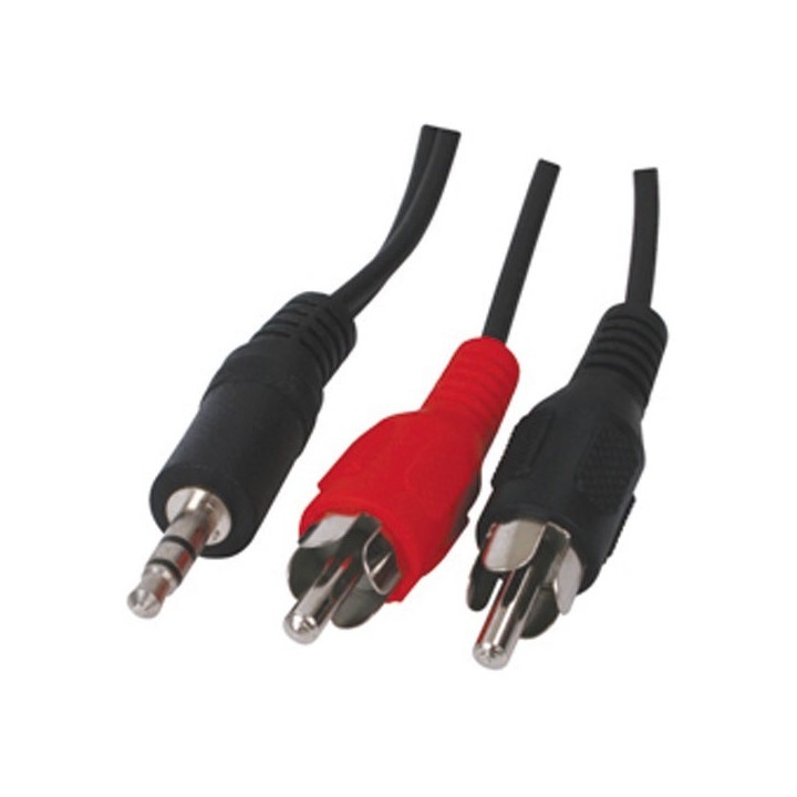 5m cable video audio jack de 3,5 mm estéreo macho a 2 rca macho konig - 458/5 jr  international - 2