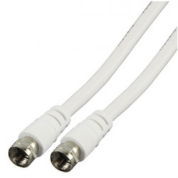 Cable tv antenna 2m cord plug f plug to f plug cable male white-527/2 75-ohm jr  international - 2