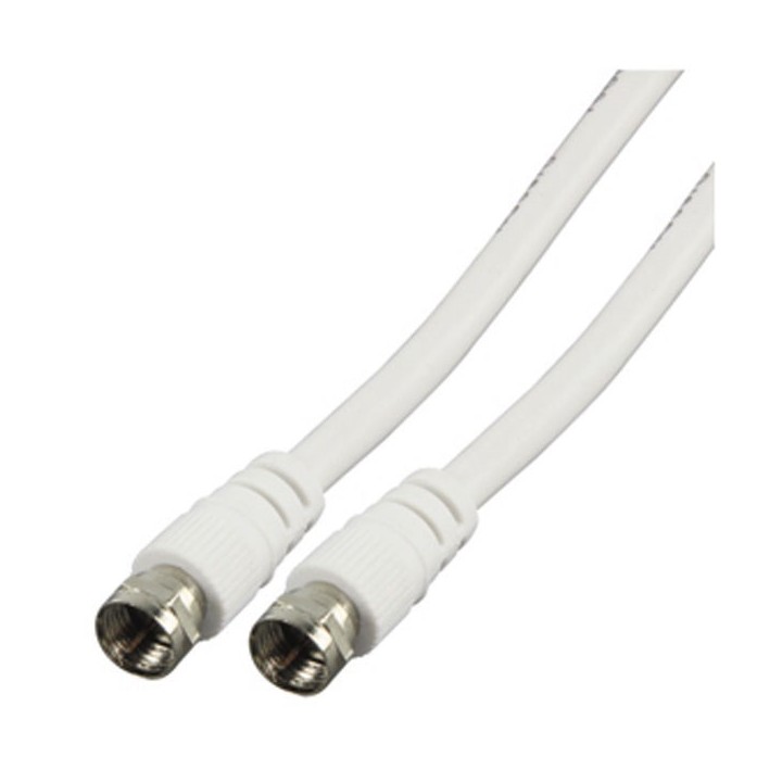Cable tv antenna 2m cord plug f plug to f plug cable male white-527/2 75-ohm jr  international - 2