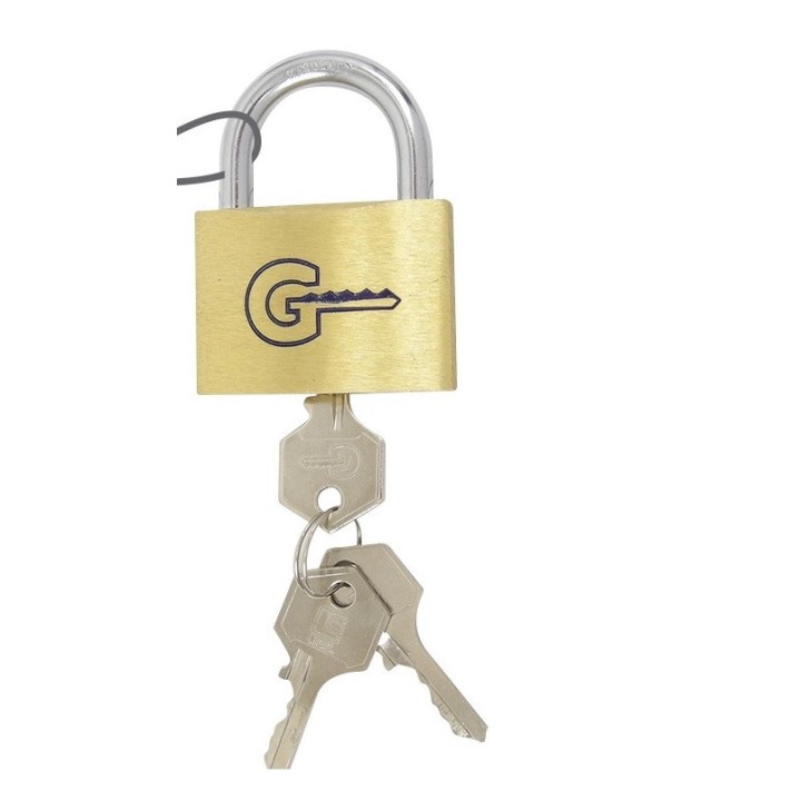 Vorhangeschloss mit 2 schlusseln messing 50mm vorhangeschloss vorhangeschloss cogex - 1