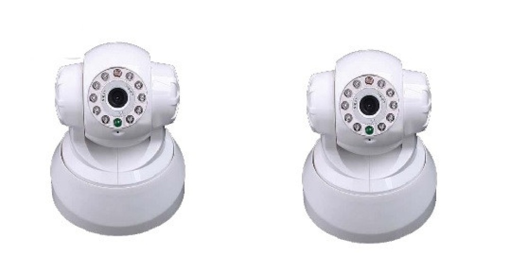2 wifi ip camera wireless alimentato iphone compatibile colore audio pan tilt sensore di movimento jr international - 1
