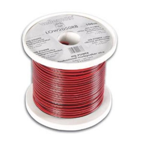 Cable altavoz rojo negro 2 x 0.50mm² 100m para sonorizacion publico velleman - 1