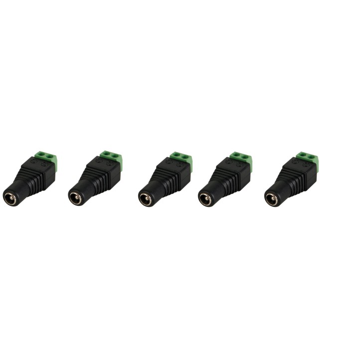5,5 x 2,5 mm DC enchufe hembra para atornillar 5pcs de conexión velleman - 1