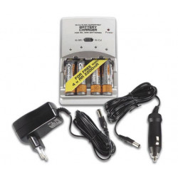 Accumulatore caricabatterie rapido r3 cl2200hf + r6 o mh 2200mah nimh r6 4 batterie incluse perel - 1