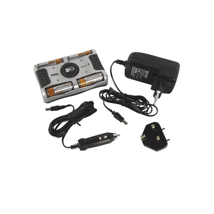 Cargador ni mh muy rápido para baterías aa, aaa, ni mh 4 baterías aa ni mh 2500mah incl. perel - 1