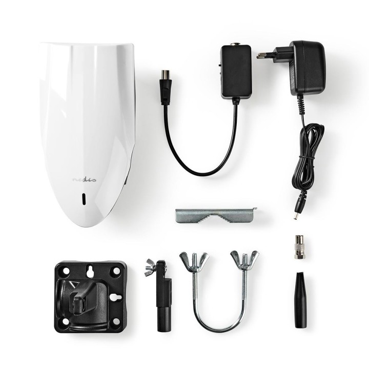 Antenna tv tnt HDTV indoor outdoor 50 km Gain 40 dB FM / VHF / UHF White