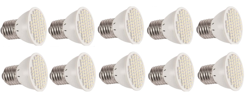10 Smd led lampada 220v e27 3w bianco caldo x60 a basso consumo energetico illuminazione elev612jd cen - 1