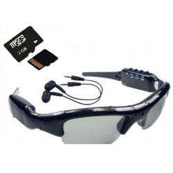 Spy camera occhiali da sole mp3 embarquée dv86 di registrazione spia occhiali da sole di ascolto jr international - 3