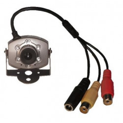 Camera 1 4'' electronic b w camera + 3.6mm lens + audio + pir leds+ metal case, 9 12vdc black and white audio mini camera metal 