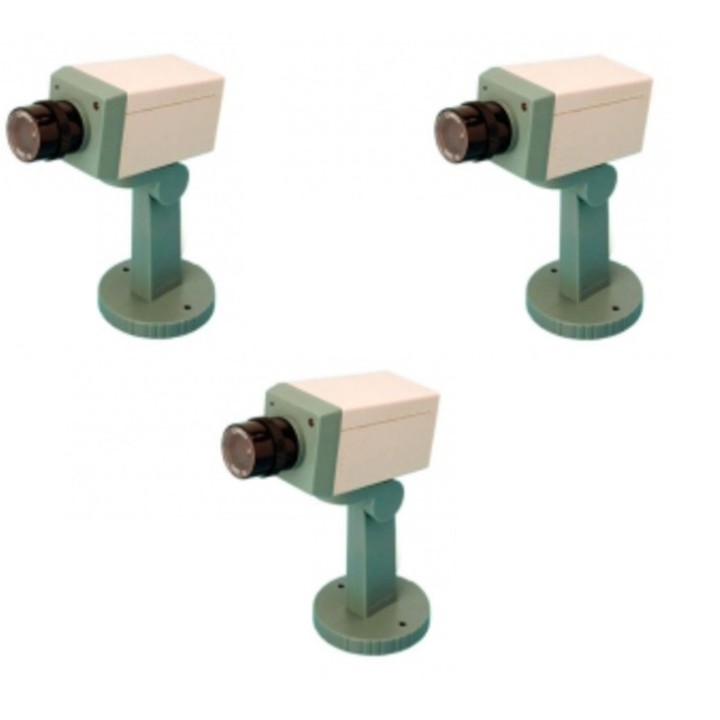 3 telecamera dissuasiva finta motorizzata + led lampeggiante + supporto jr international - 1