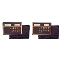 2 Slim Credit Card Calculator Solar Power Pocket Novelty Small Travel Compact electronic solar powered jr international - 2