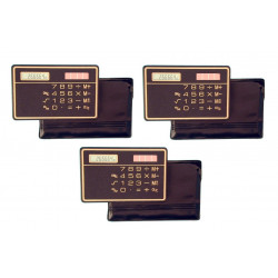 3 Slim Credit Card Calculator Solar Power Pocket Novelty Small Travel Compact electronic solar powered jr international - 2
