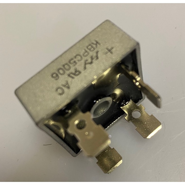 Diode bridge square lugs kbpc5006 50a 600vac 6.35 mm rectifier power supply cnc audio ref: di50a600v-r jr  international - 2