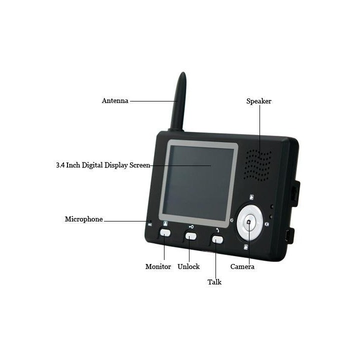 Intercom video-gegensprechanlage kamera drahtlos farbe 3,5-zoll 2,4 ghz villa wohnung store ytl55 jr international - 2