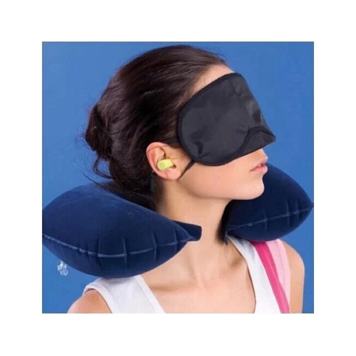 U shaped inflatable neck rest air travel pillow cushion jr international - 5