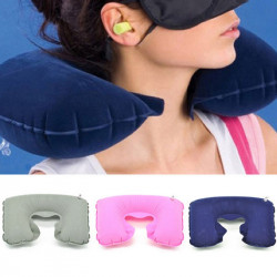U shaped inflatable neck rest air travel pillow cushion jr international - 7
