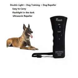 Ultrasonic Dog Chaser Stop Aggressive Animal Attacks Repeller w/ Flashlight Double Heads Ultrasonic Swissinno - 4