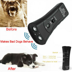 Ultrasonic Dog Chaser Stop Aggressive Animal Attacks Repeller w/ Flashlight Double Heads Ultrasonic Swissinno - 14