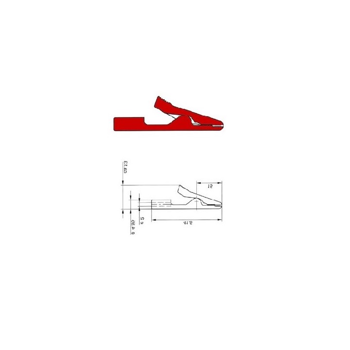 Miniatur-krokodilklemme isoliert rot unzerbrechlich 2mm (ma1) hm3211 velleman velleman - 1
