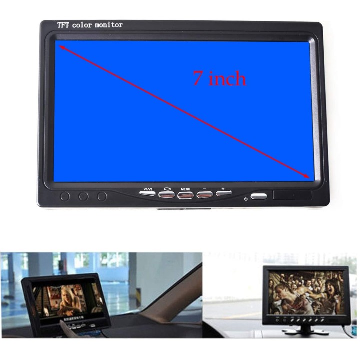 Camera video couleur 12V 24V + Moniteur video 7p 18cm 12v 24v + cable 10m bus camion auto