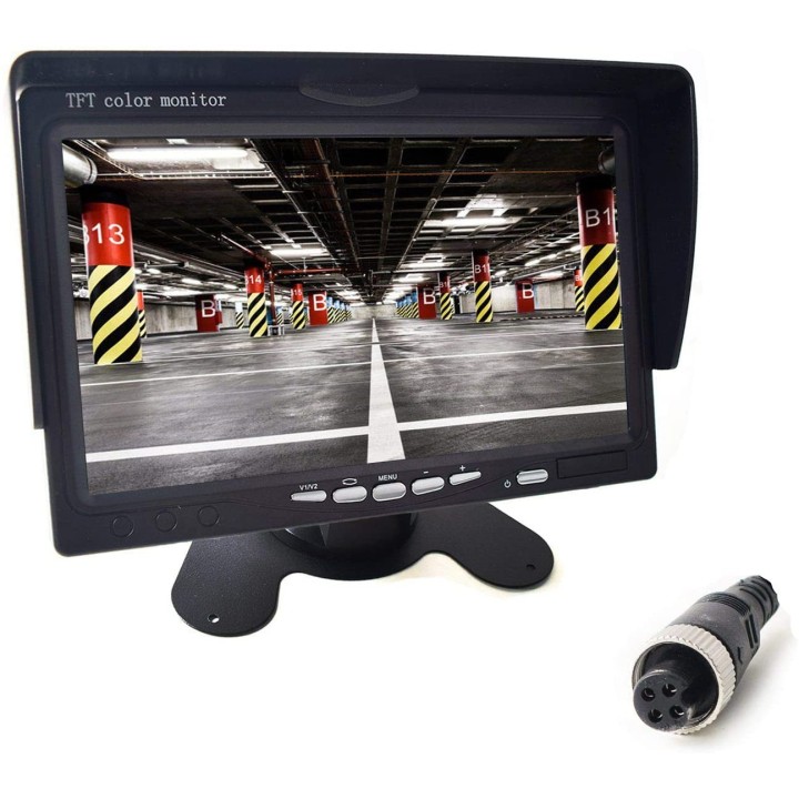 12V 24V color video camera + 7p 18cm 12v 24v video monitor + 10m bus truck auto cable