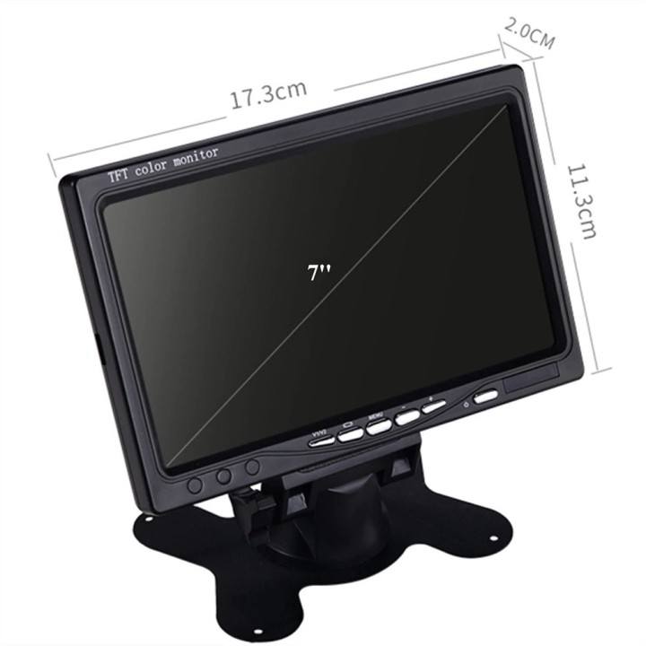Camera video couleur 12V 24V + Moniteur video 7p 18cm 12v 24v + cable rca 6m bus camion auto