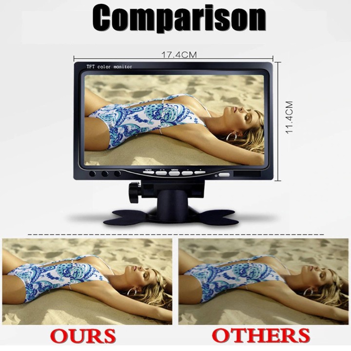 LCD TFT da 7 pollici 12V / 24V per auto Monitor LCD da 5 pollici HD digitale 16: 9 800 * 480