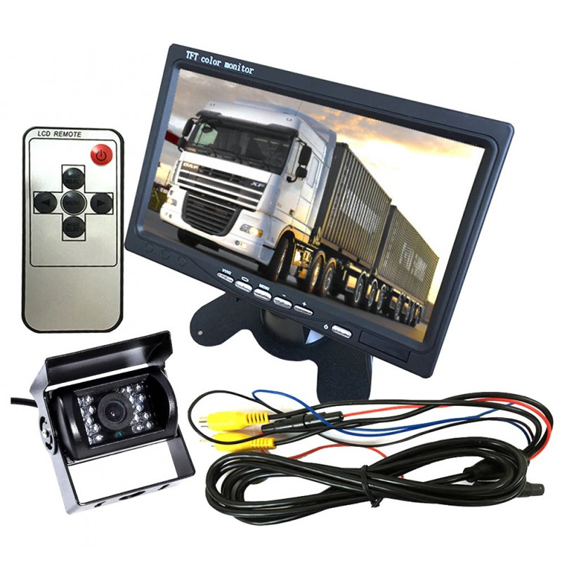 Remote 160° For Car Truck EYOYO 7" TFT LCD 800*480 Rearview Monitor 4 Spliter 