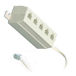5-way phone telephone line jack plug outlet socket splitter adapter 4 3 2 1 RJ11 sodial - 1