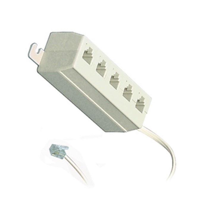 5-way phone telephone line jack plug outlet socket splitter adapter 4 3 2 1 RJ11 sodial - 1