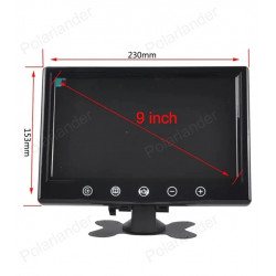 Moniteur de voiture petit écran LCD TFT couleur numérique 9 pouces avec 2 entrées vidéo LCD