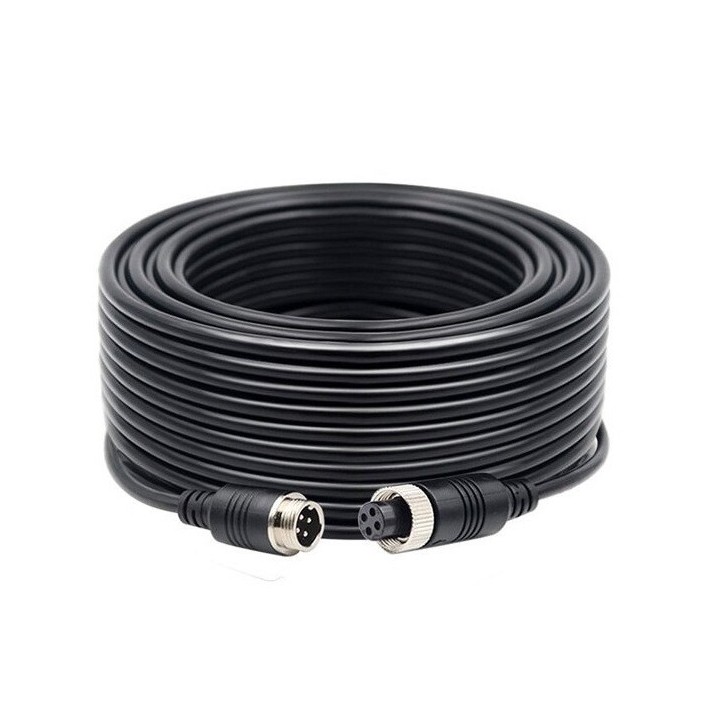 Cordon video 5m 4pin pour systeme surveillamce auto bus camion