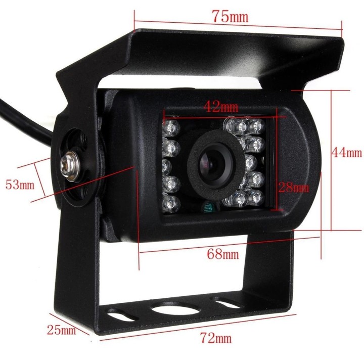 Camera video couleur 12V 24V + cable 6m rca bus camion auto