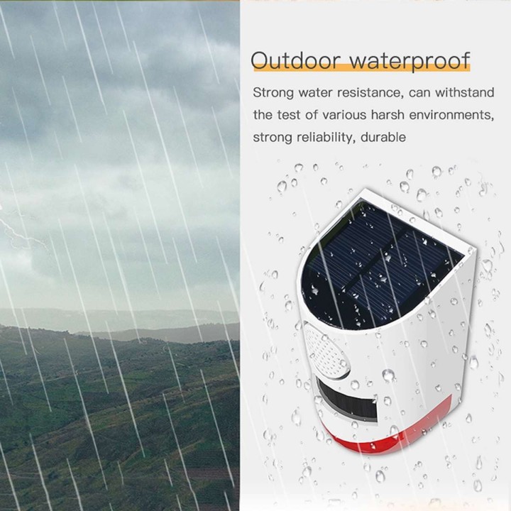 120 dB Solar Sound Light Alarm Drahtloser Infrarot-Bewegungssensor-Detektor IP67