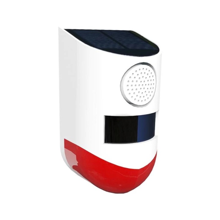 120 dB Solar Sound Light Alarm Drahtloser Infrarot-Bewegungssensor-Detektor IP67