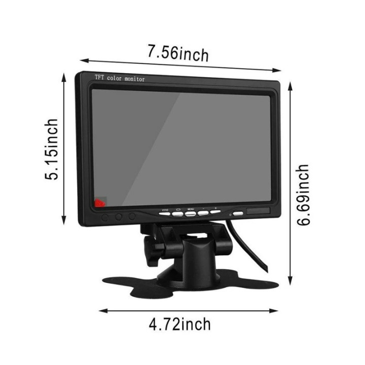 Monitor LCD TFT de 7 "12V 24V estacionamiento de visión nocturna impermeable autobús remolque furgoneta camión autocaravana